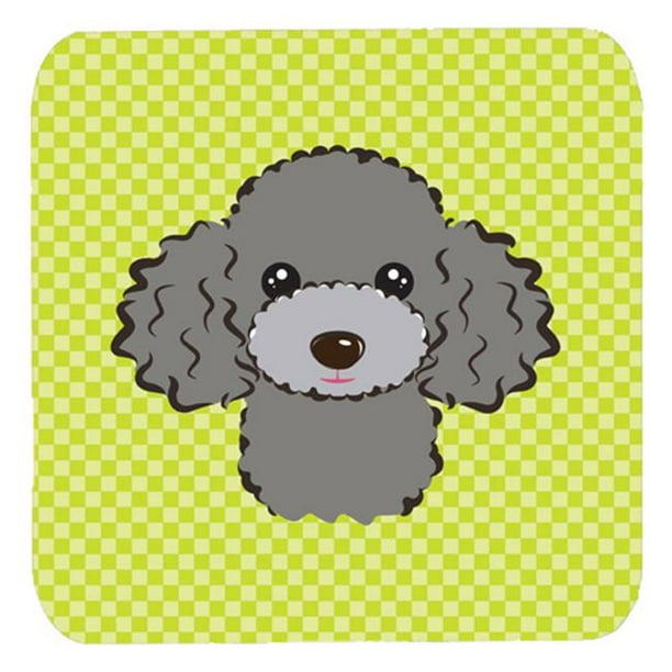 multicolor Caroline's Treasures BB1321CARC Checkerboard Lime Green Silver Gray Poodle Set of 2 Cup Holder Car Coasters Large multicolor Caroline's Treasures BB1321CARC Checkerboard Lime Green Silver Gray Poodle Set of 2 Cup Holder Car Coasters Large